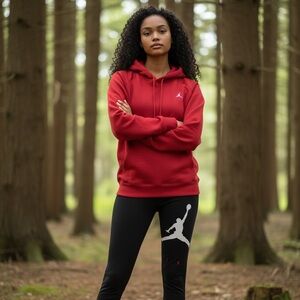 Jordan Women’s Red and Black Set includes hoodie and pants